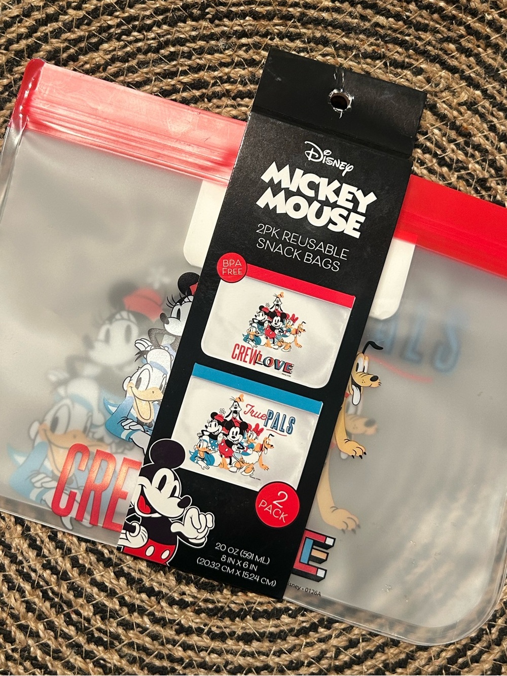 Disney Mickey Mouse 2PK Reusable Snack Bags